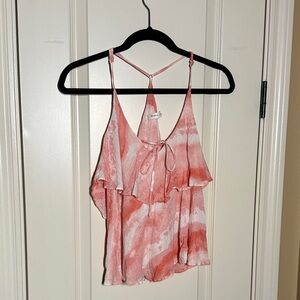Mustard Seed Pink and White Tie-Dye Camisole